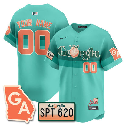 Custom Braves Peach Plates - Georgia Peaches Jersey