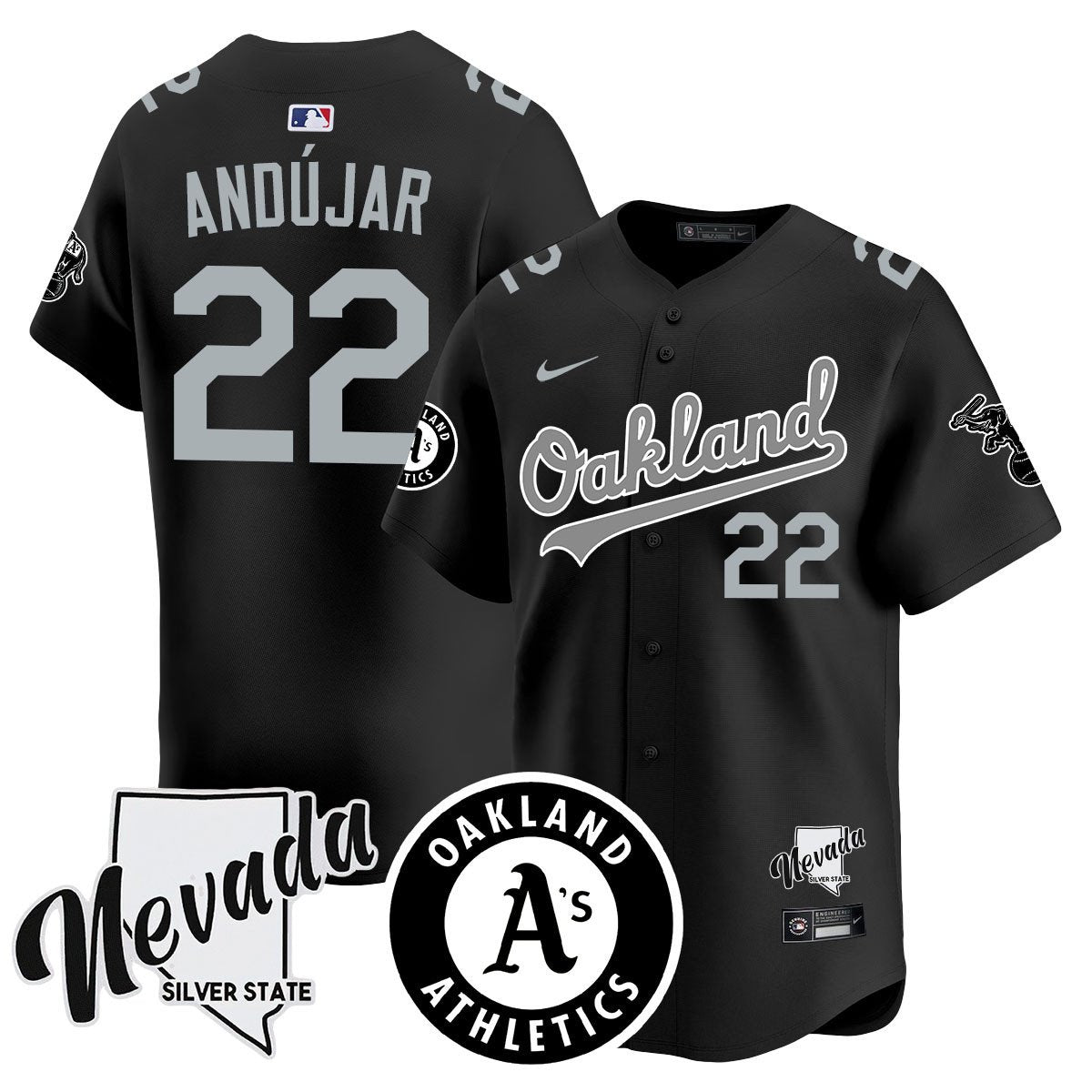 Athletics Black Silver 2024 Jersey - All Stitched