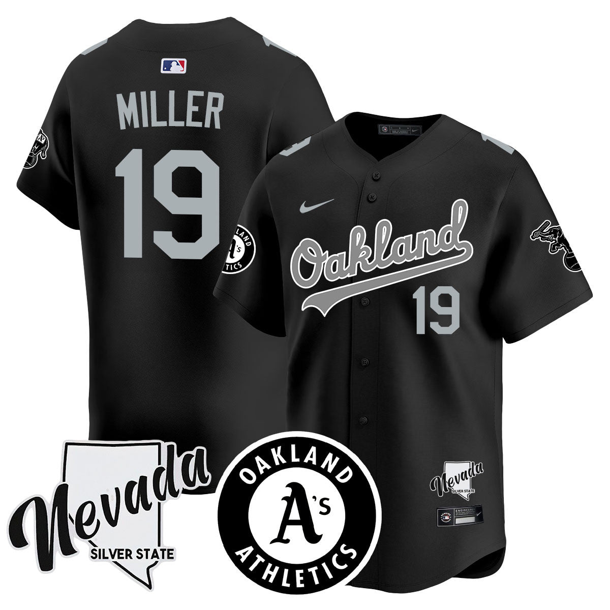 Athletics Black Silver 2024 Jersey - All Stitched