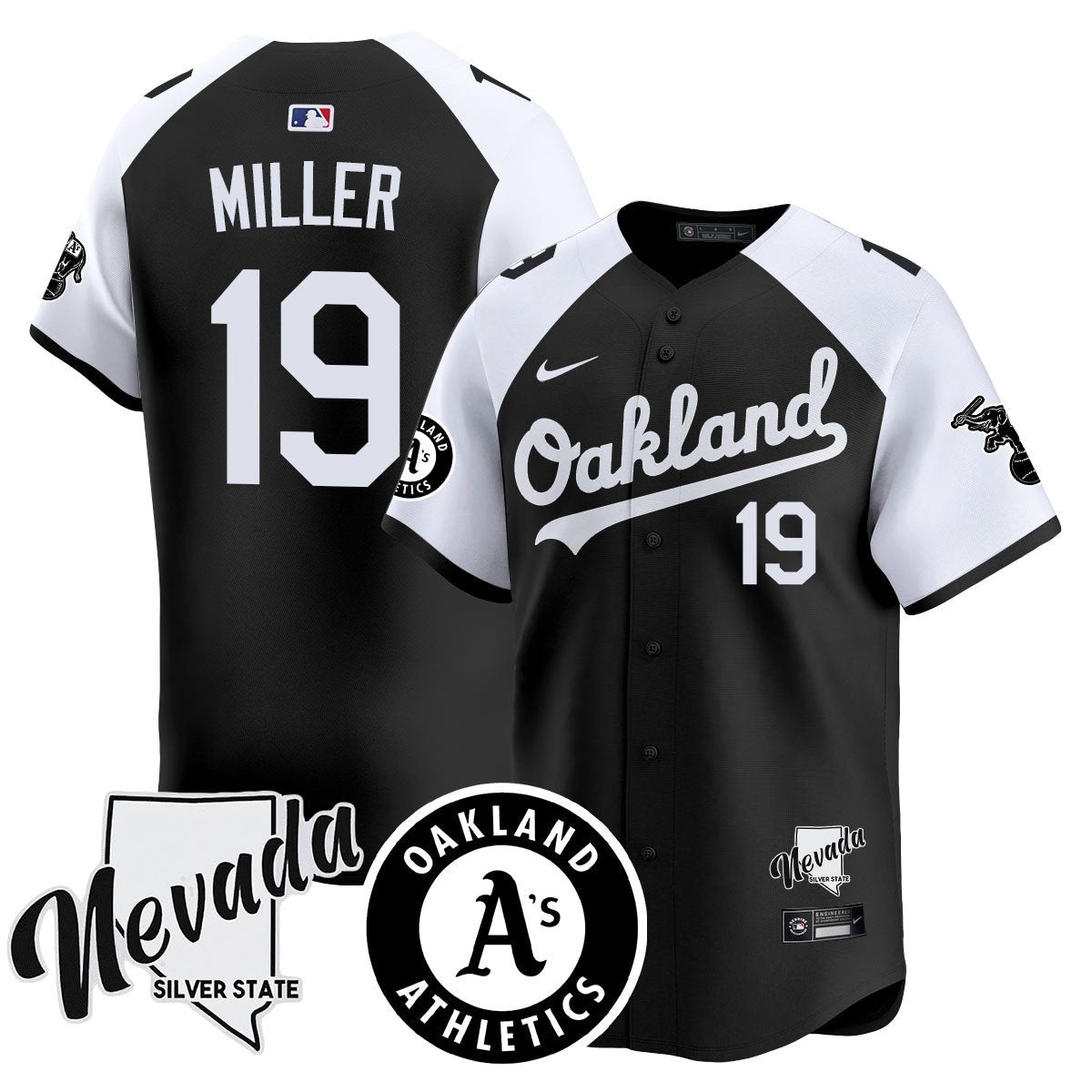 Athletics Black Silver 2024 Jersey - All Stitched