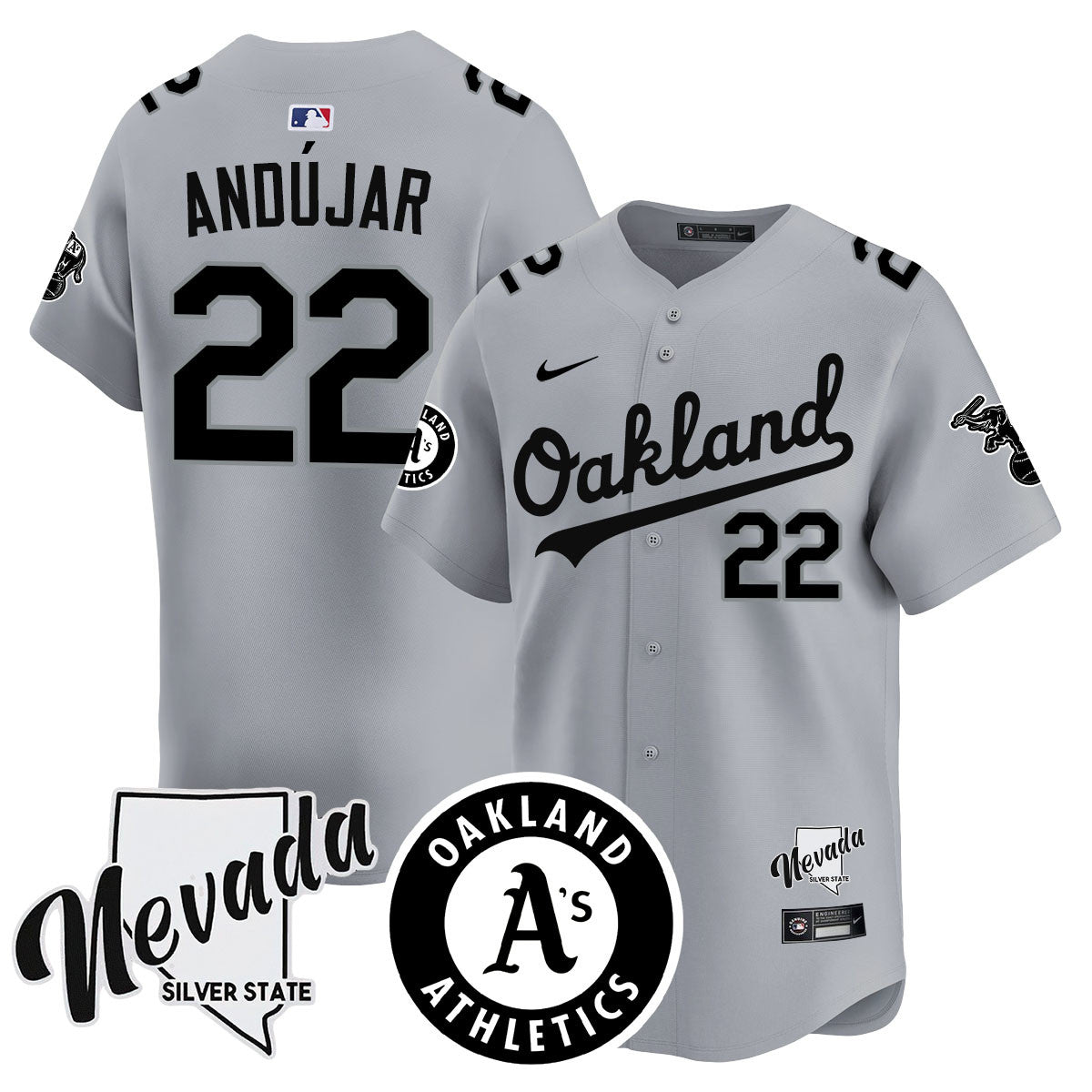 Athletics Black Silver 2024 Jersey - All Stitched