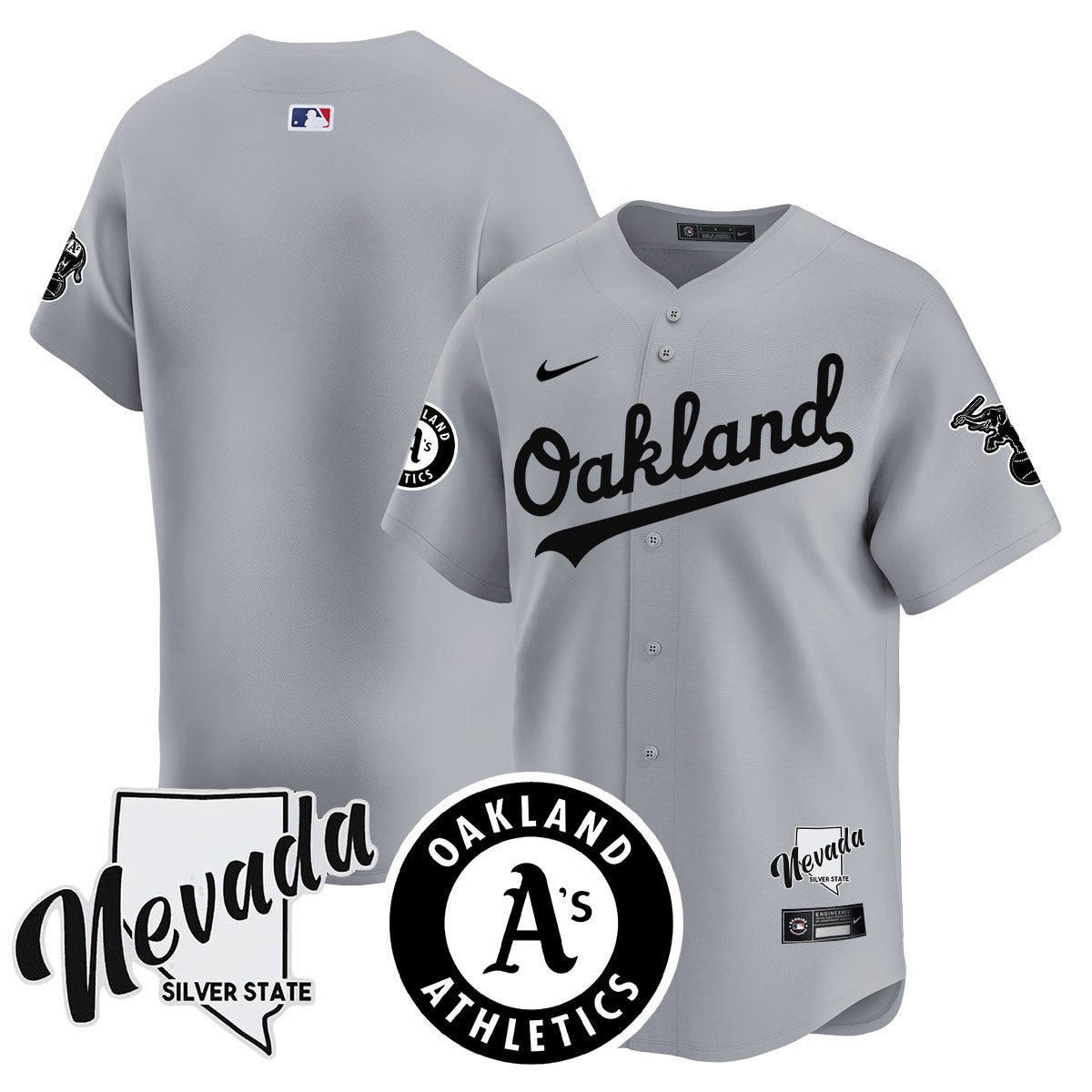 Athletics Black Silver 2024 Jersey - All Stitched