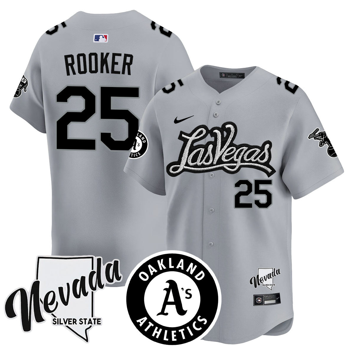 Athletics Black Silver 2024 Jersey N1 - All Stitched