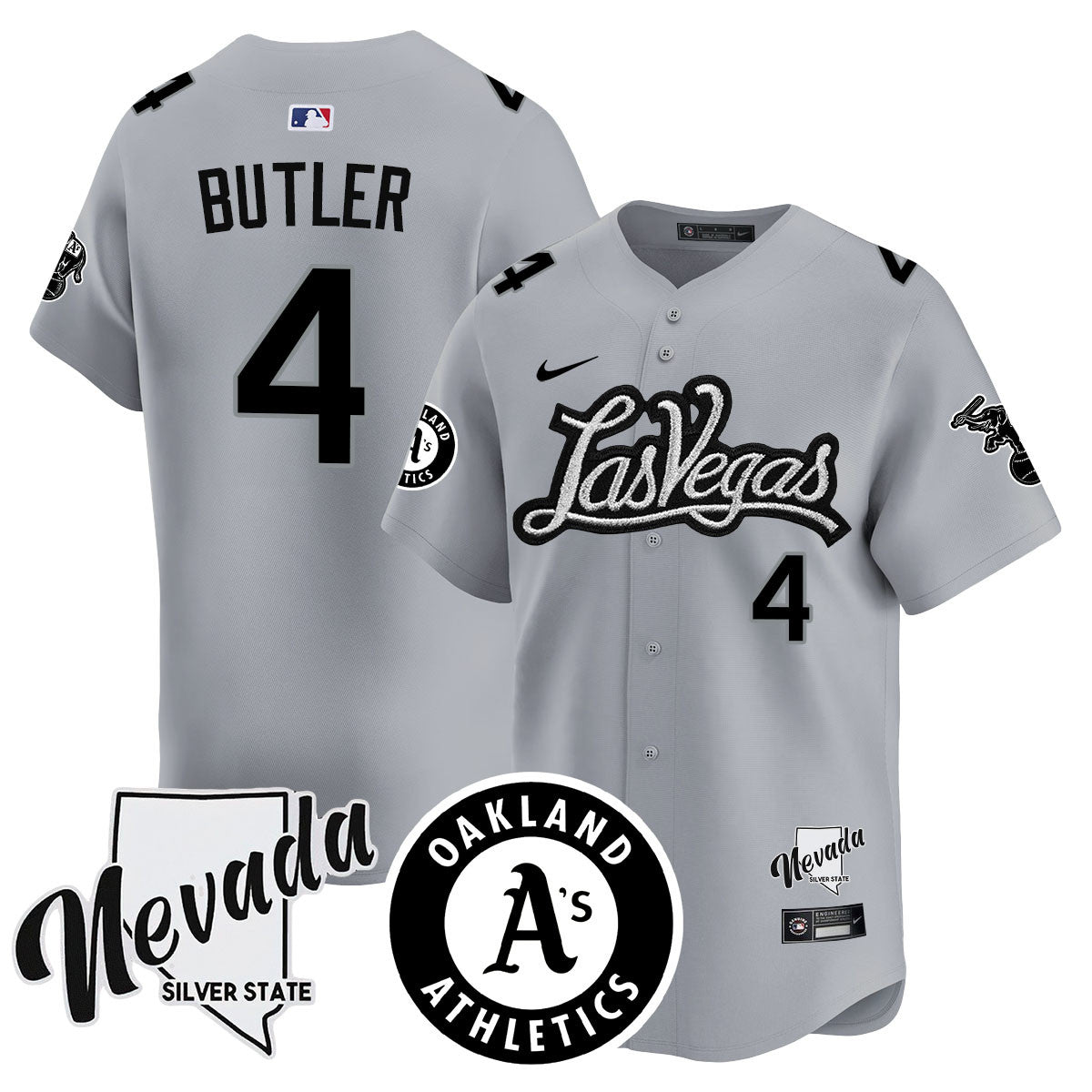 Athletics Black Silver 2024 Jersey N1 - All Stitched