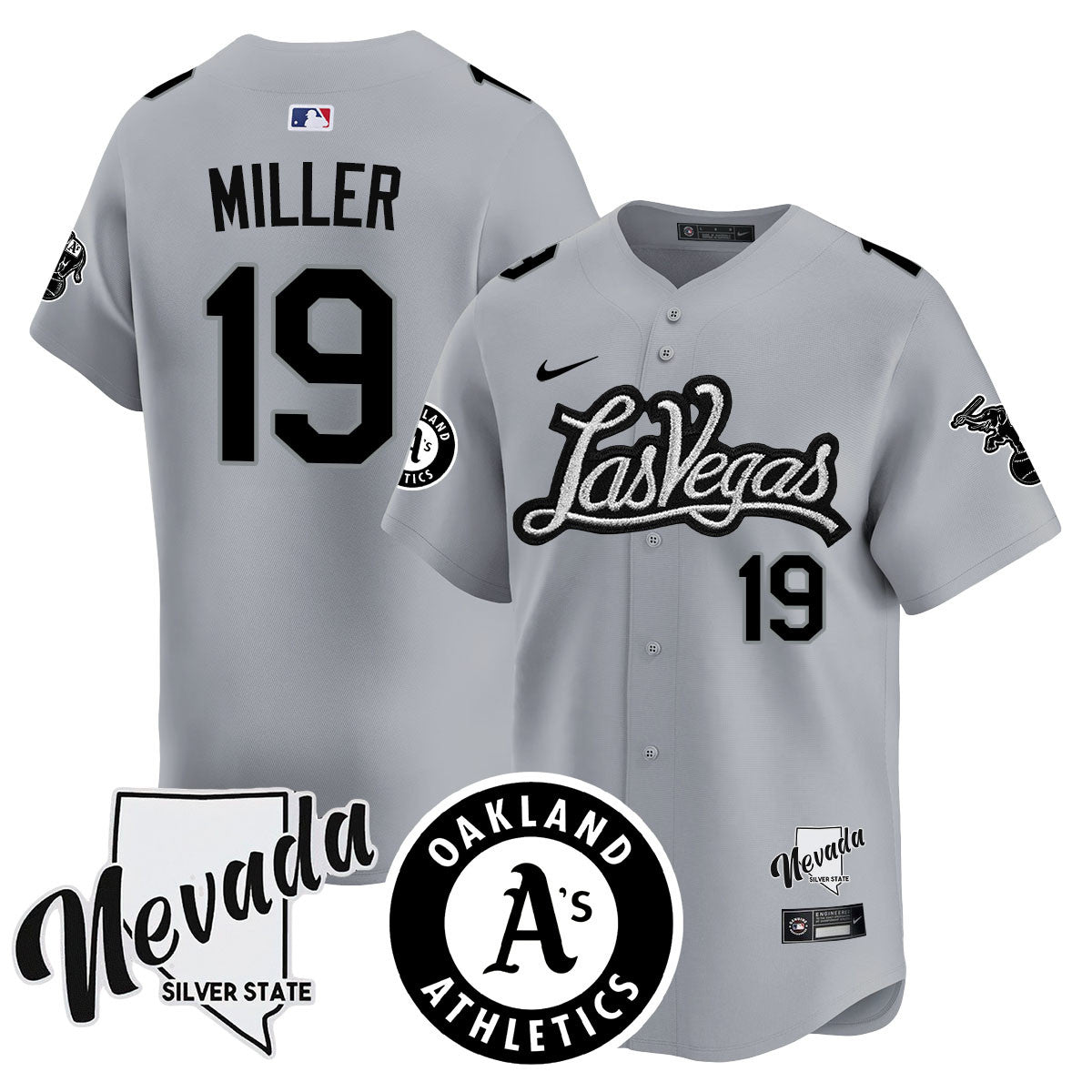 Athletics Black Silver 2024 Jersey N1 - All Stitched