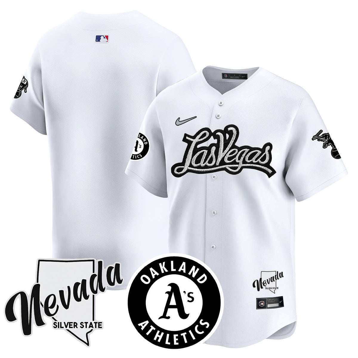 Athletics Black Silver 2024 Jersey N1 - All Stitched