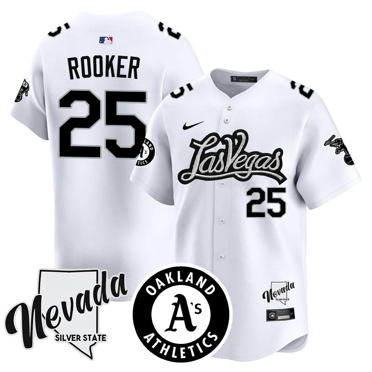 Athletics Black Silver 2024 Jersey N1 - All Stitched