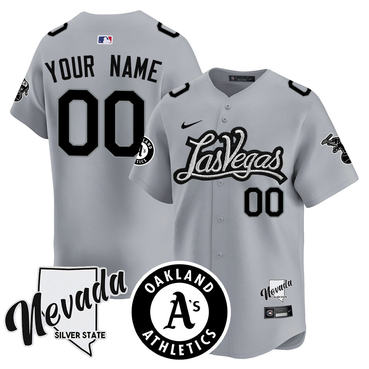 Custom Athletics Black Silver 2024 Jersey N1 - All Stitched