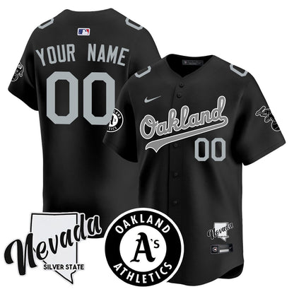 Custom Athletics Black Silver 2024 Jersey - All Stitched