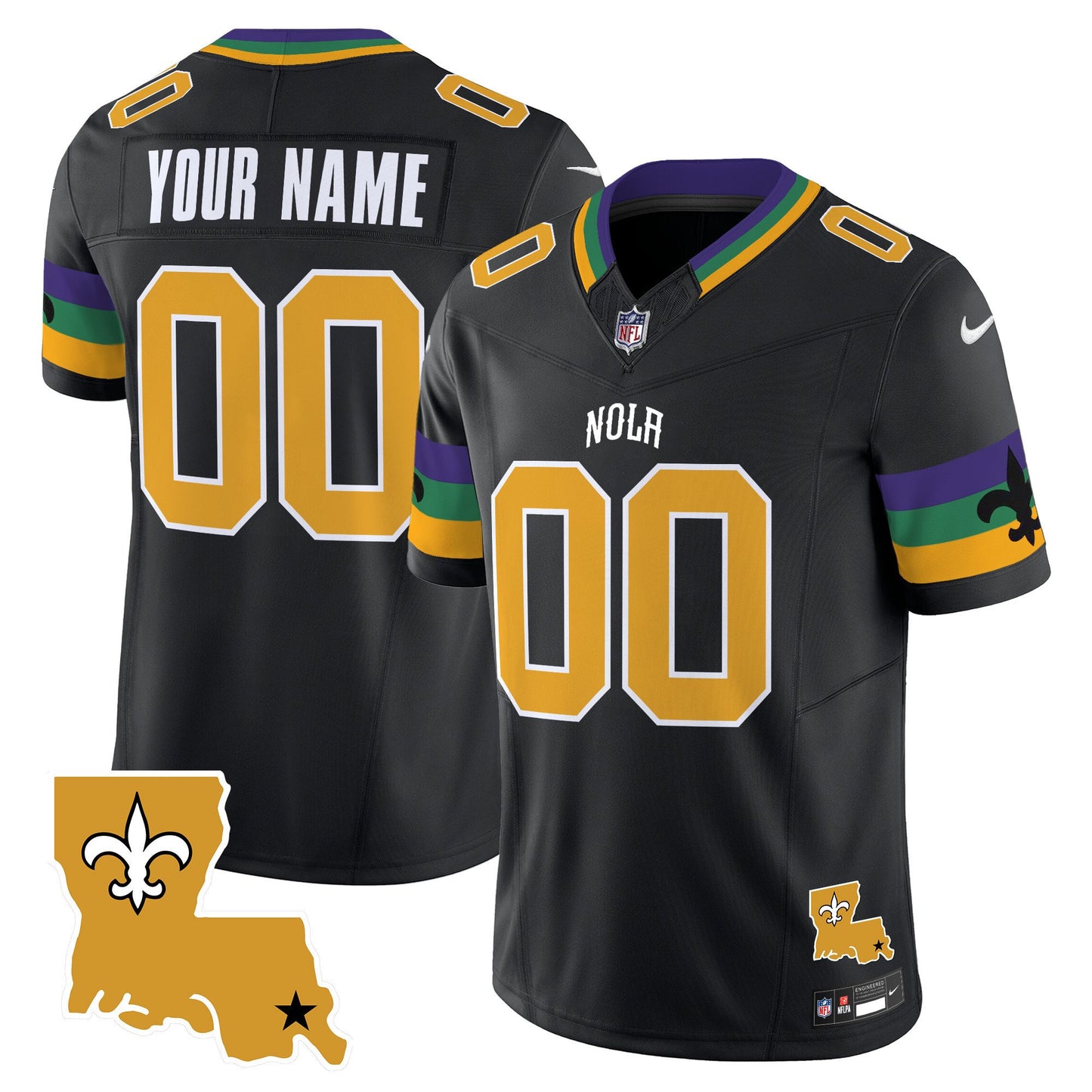 Saints 2024 New Orleans City Vapor Limited Custom Jersey - All Stitched