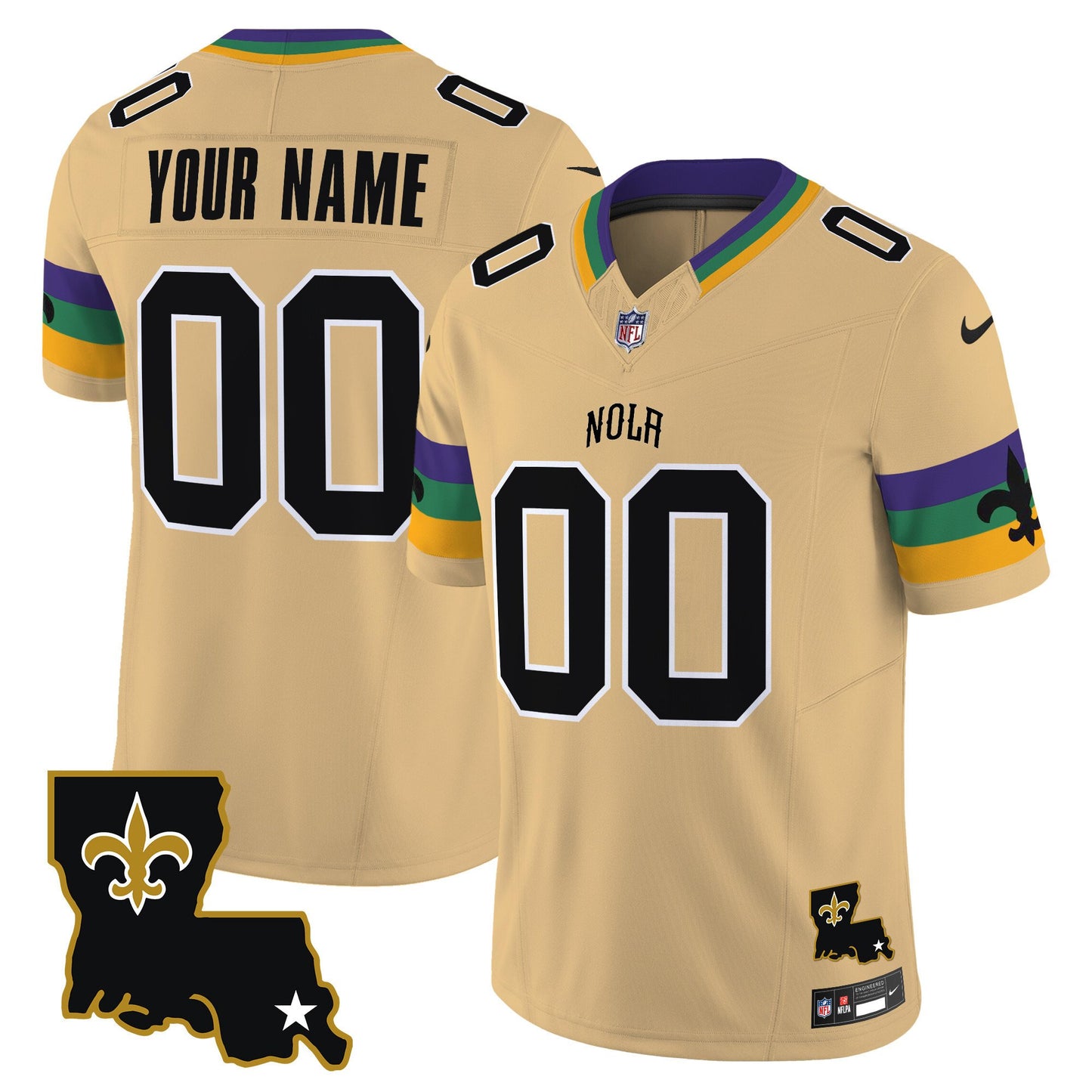 Saints 2024 New Orleans City Vapor Limited Custom Jersey - All Stitched