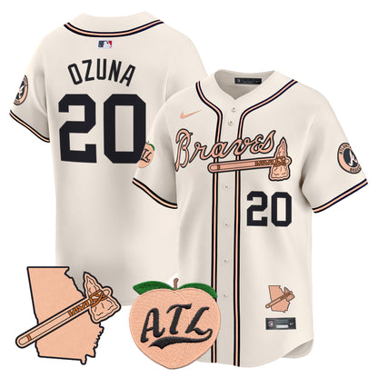 Atlanta Braves Peach Vapor Premier Limited Jersey - All Stitched