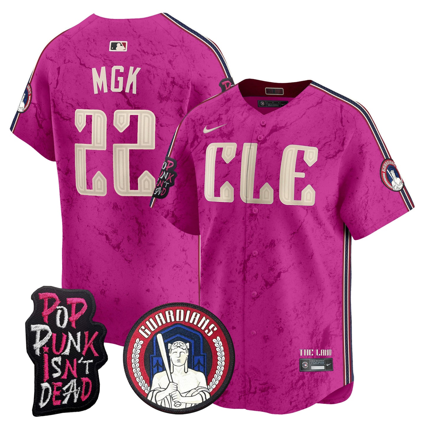 Cleveland Guardians MGK Patch Vapor Premier Limited Jersey - All Stitched