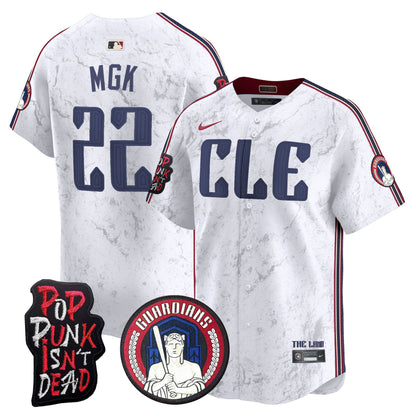 Cleveland Guardians MGK Patch Vapor Premier Limited Jersey - All Stitched