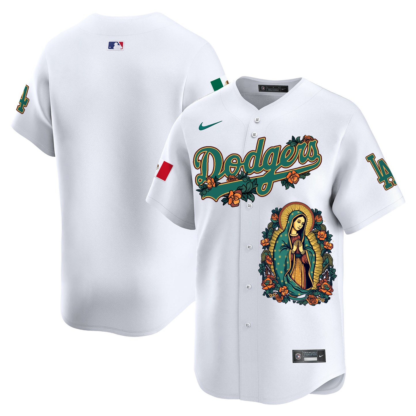 Dodgers Mexico Guadalupe Vapor Premier Limited Jersey - Printed