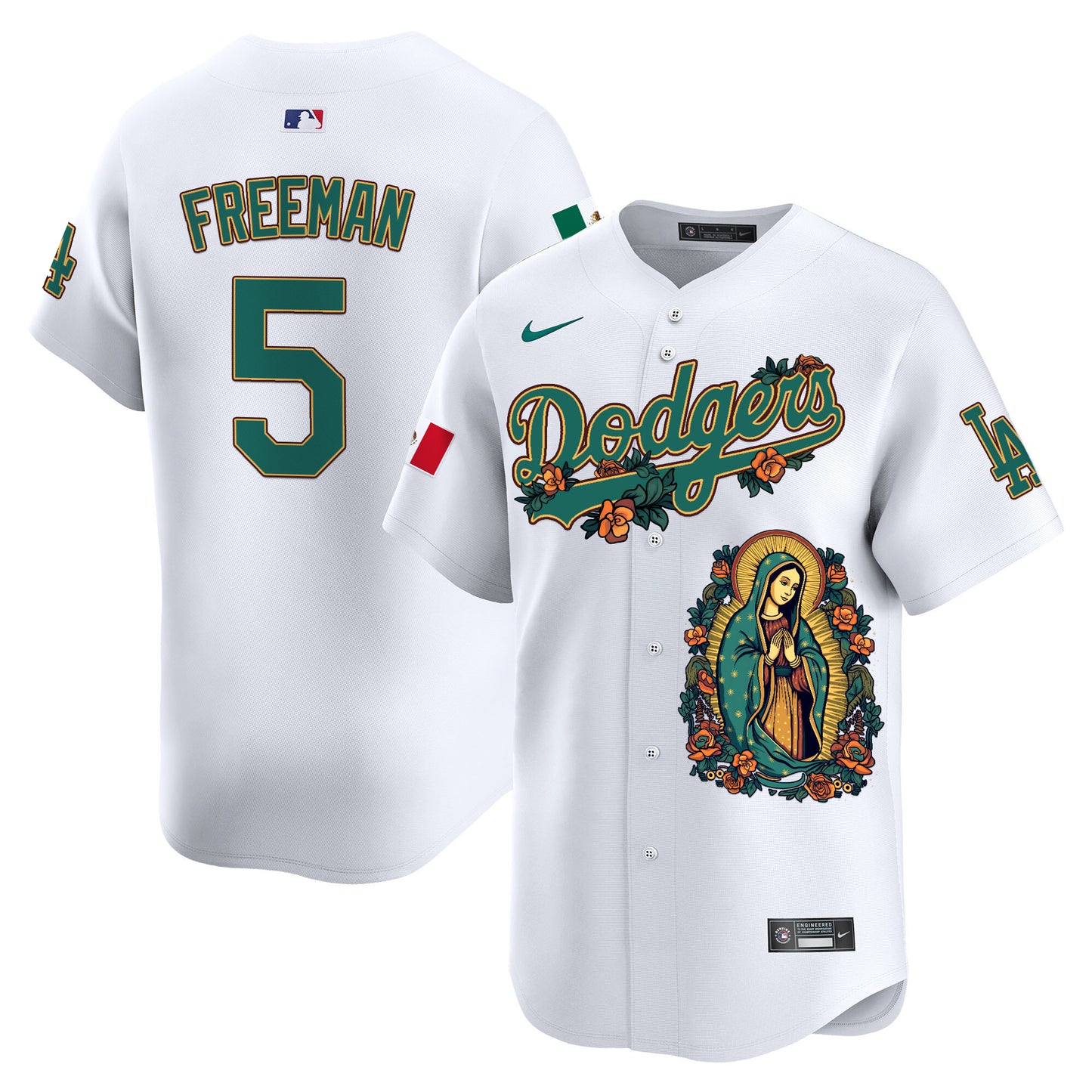 Dodgers Mexico Guadalupe Vapor Premier Limited Jersey - Printed