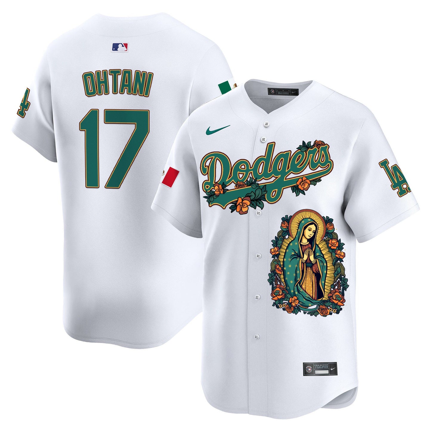 Dodgers Mexico Guadalupe Vapor Premier Limited Jersey - Printed