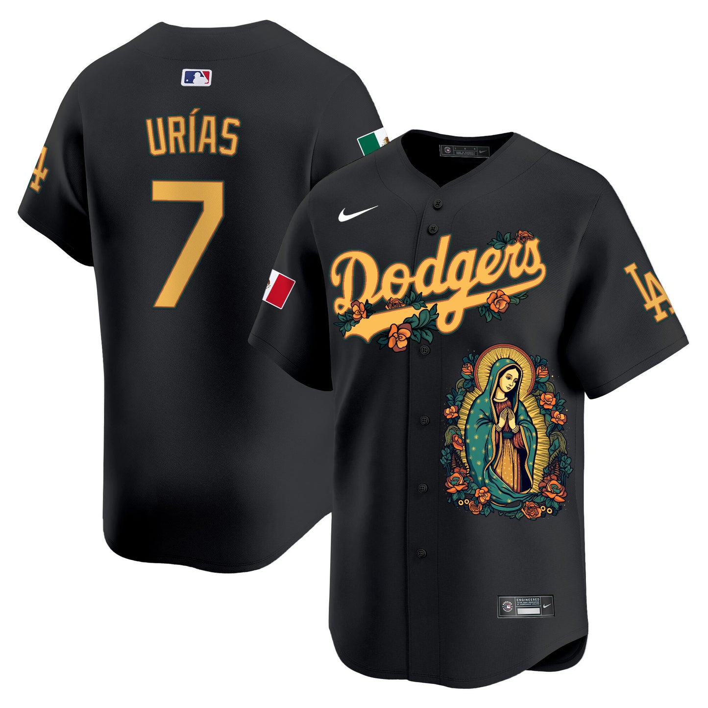 Dodgers Mexico Guadalupe Vapor Premier Limited Jersey - Printed