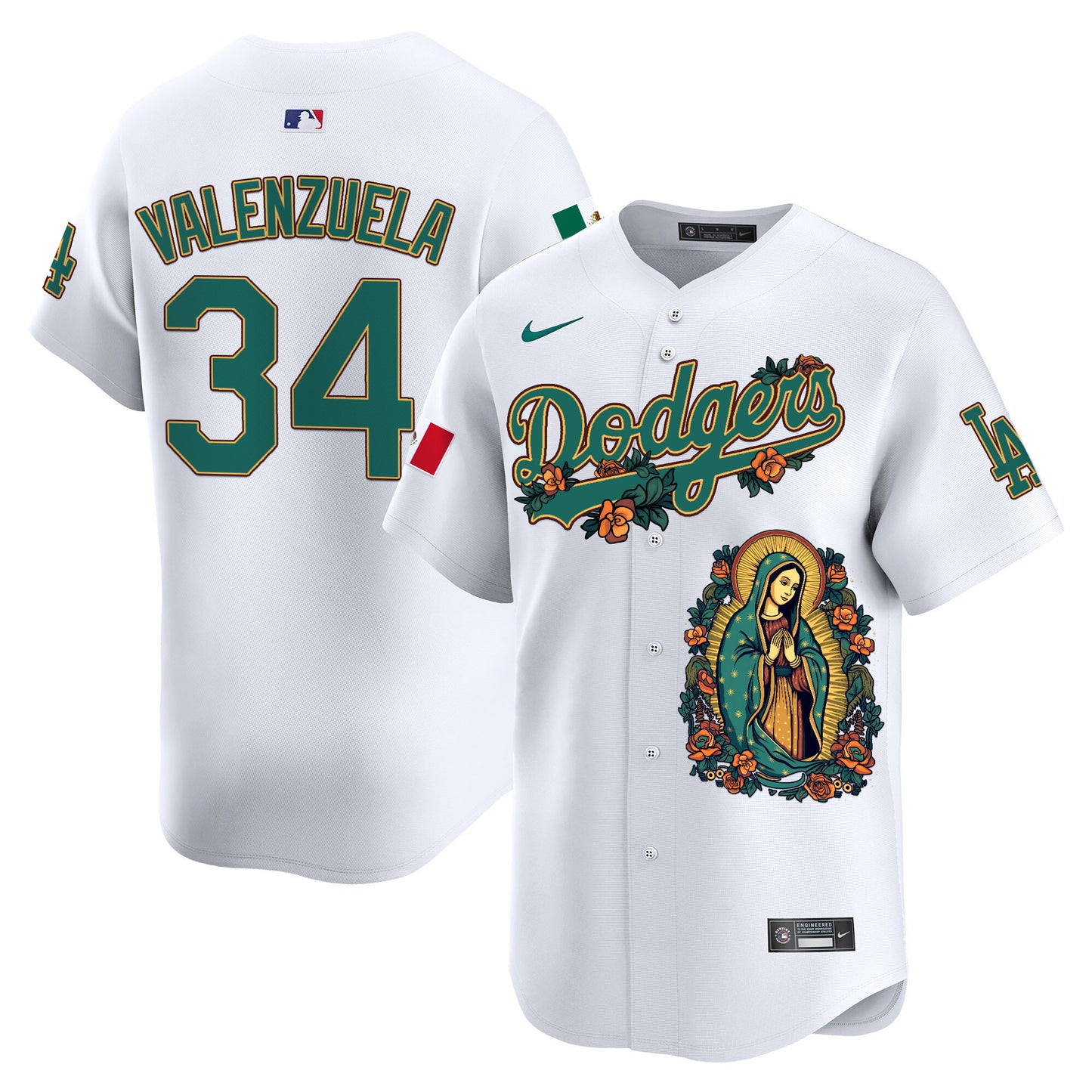 Dodgers Mexico Guadalupe Vapor Premier Limited Jersey - Printed