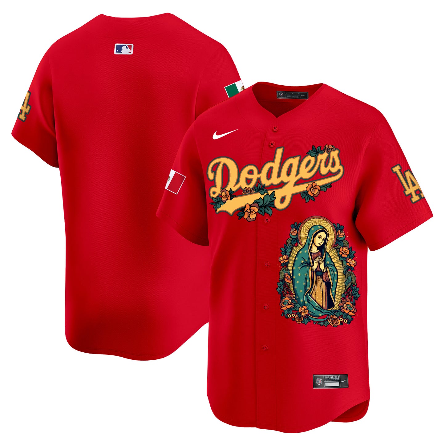 Dodgers Mexico Guadalupe Vapor Premier Limited Jersey - Printed