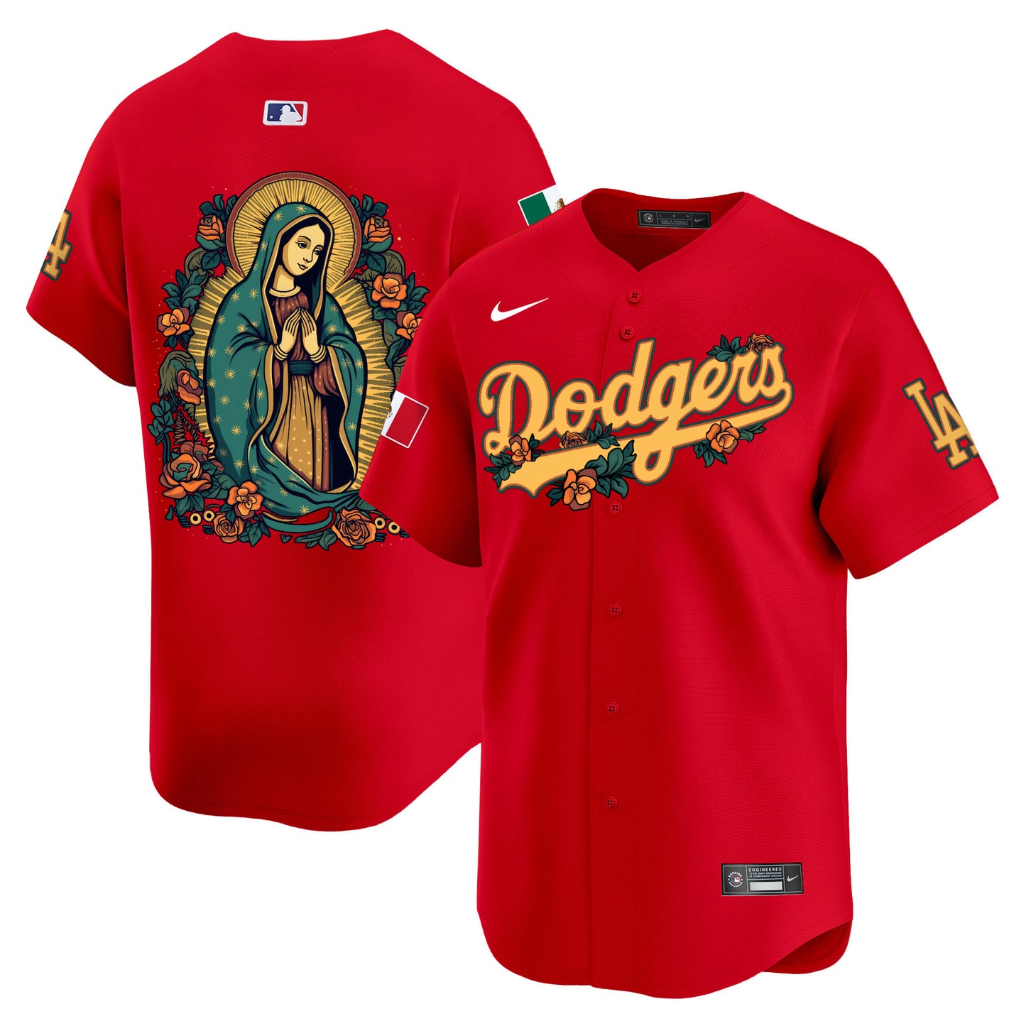 Dodgers Mexico Guadalupe Vapor Premier Limited Jersey V2 - Printed