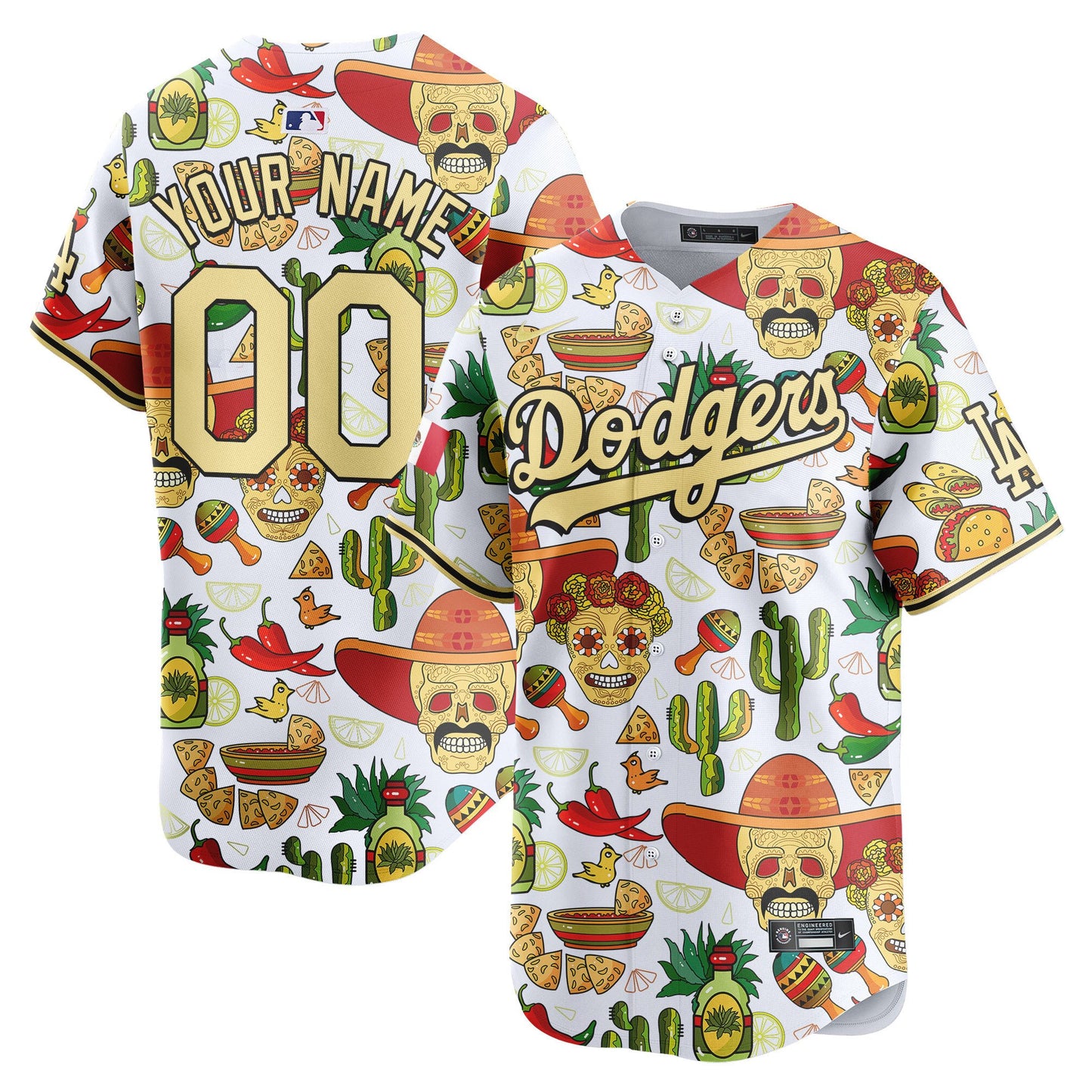 Dodgers Mexico Cinco De Mayo Vapor Premier Limited Custom Jersey - Printed