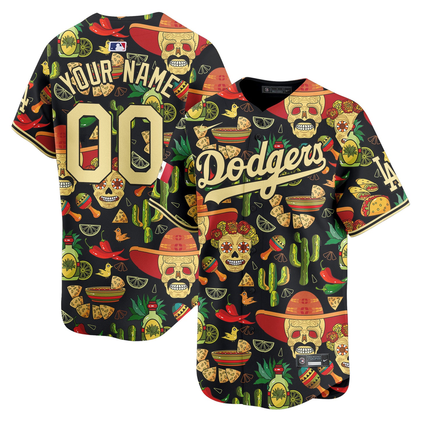 Dodgers Mexico Cinco De Mayo Vapor Premier Limited Custom Jersey - Printed