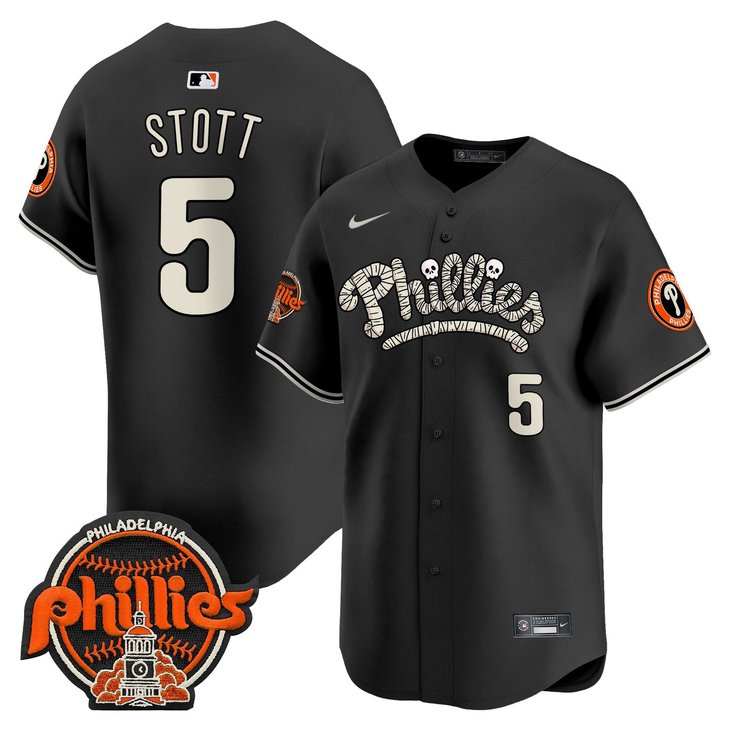 Phillies Halloween Vapor Premier Limited Jersey - All Stitched