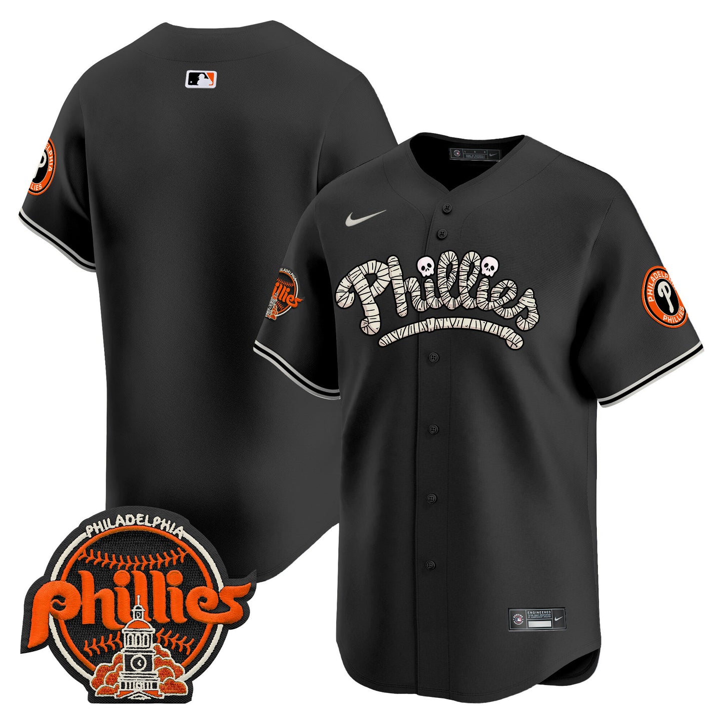 Phillies Halloween Vapor Premier Limited Jersey - All Stitched