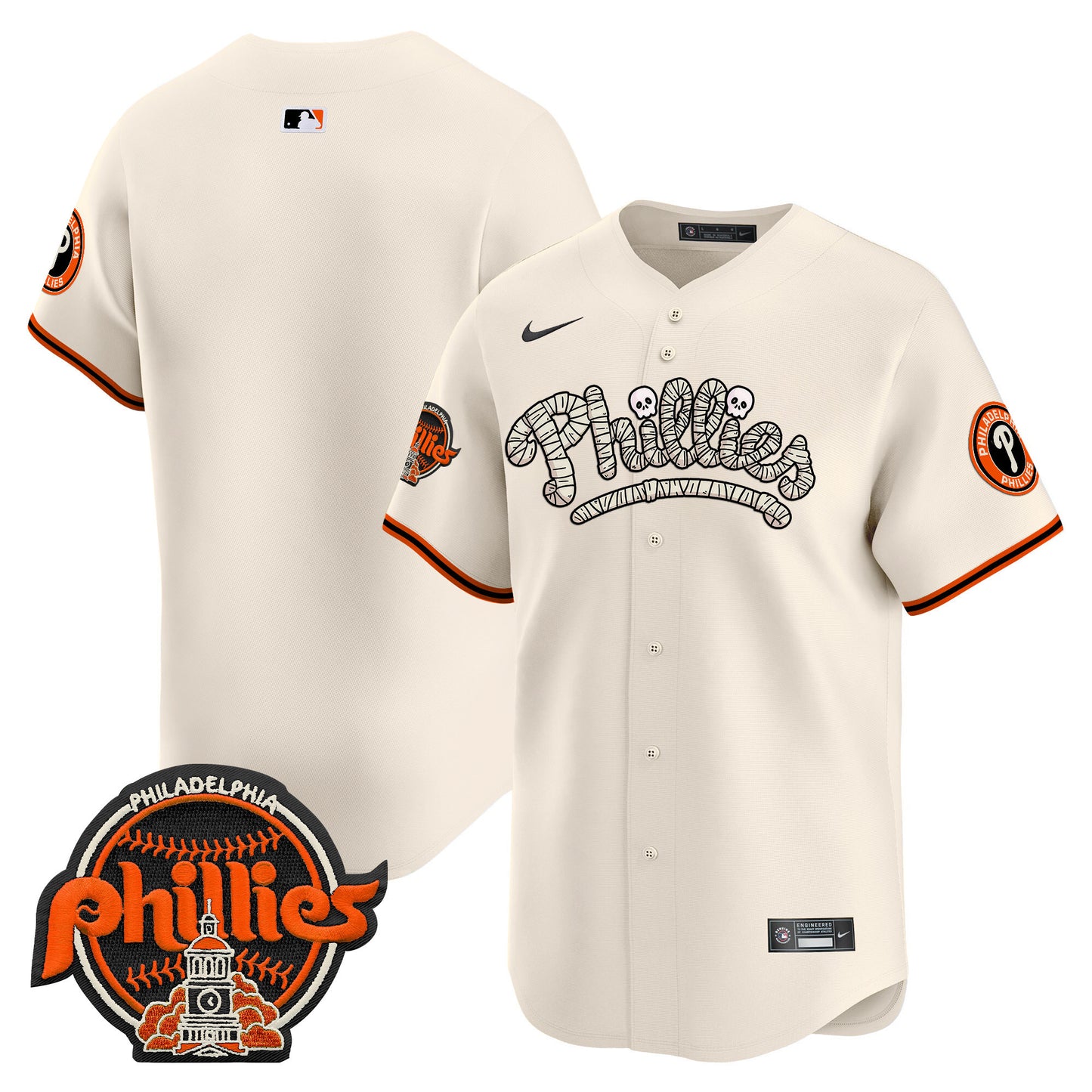 Phillies Halloween Vapor Premier Limited Jersey - All Stitched