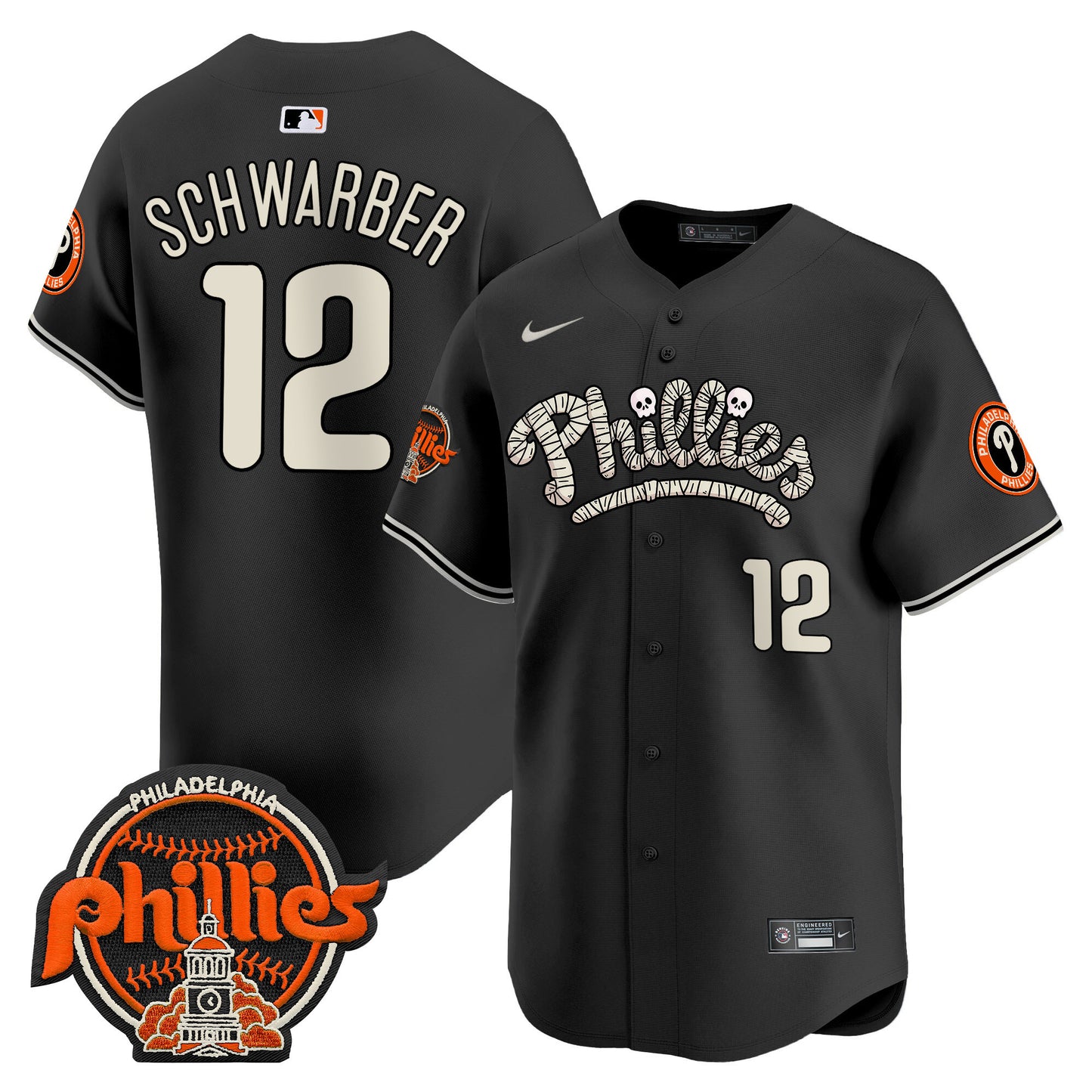 Phillies Halloween Vapor Premier Limited Jersey - All Stitched