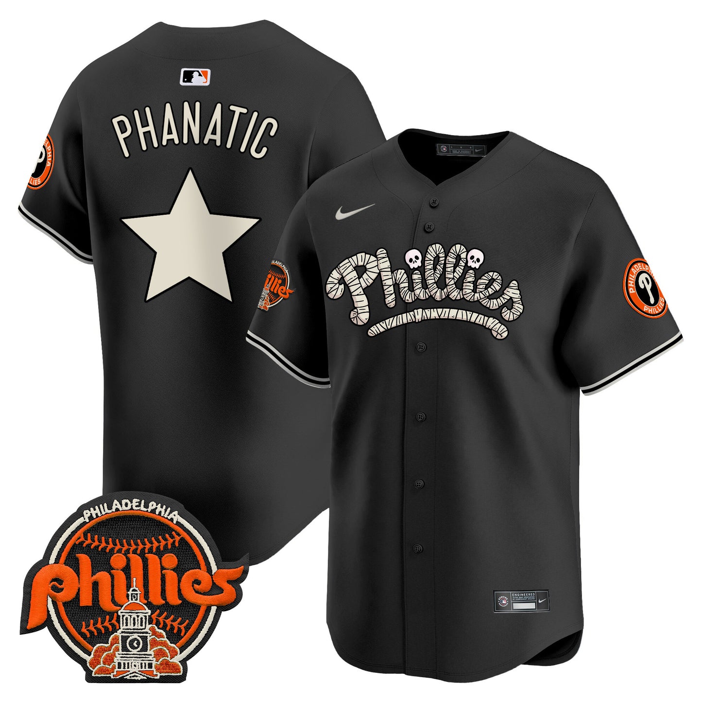 Phillies Halloween Vapor Premier Limited Jersey - All Stitched