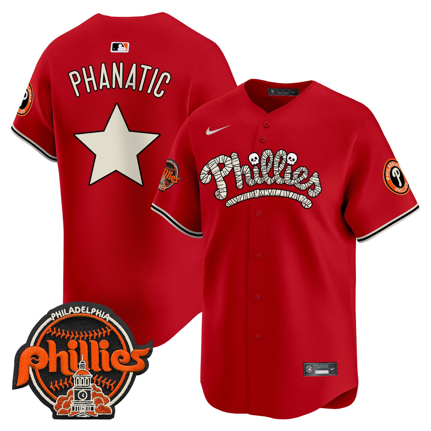 Phillies Halloween Vapor Premier Limited Jersey - All Stitched