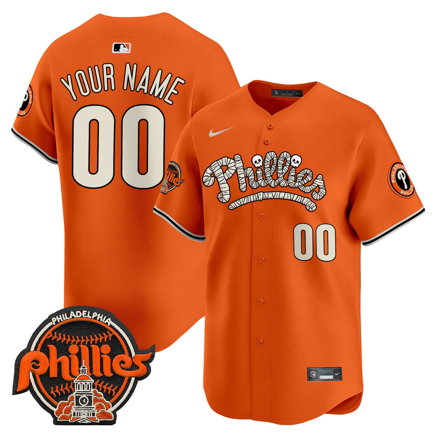 Phillies Halloween Vapor Premier Limited Custom Jersey - All Stitched