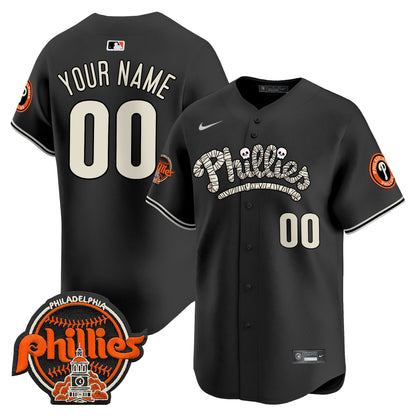 Phillies Halloween Vapor Premier Limited Custom Jersey - All Stitched