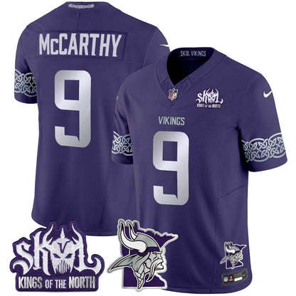 Minnesota Vikings 2024 Winter Warrior Skol Patch Vapor Limited Jersey V2 - All Stitched