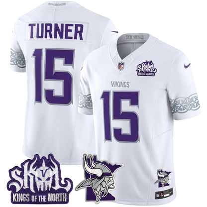 Minnesota Vikings 2024 Winter Warrior Skol Patch Vapor Limited Jersey V2 - All Stitched