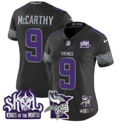 Women's Minnesota Vikings 2024 Winter Warrior Skol Patch Vapor Limited Jersey V2 - All Stitched