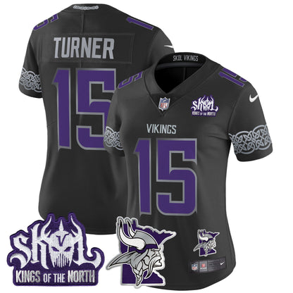 Women's Minnesota Vikings 2024 Winter Warrior Skol Patch Vapor Limited Jersey V2 - All Stitched