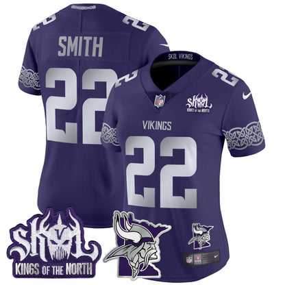 Women's Minnesota Vikings 2024 Winter Warrior Skol Patch Vapor Limited Jersey V2 - All Stitched