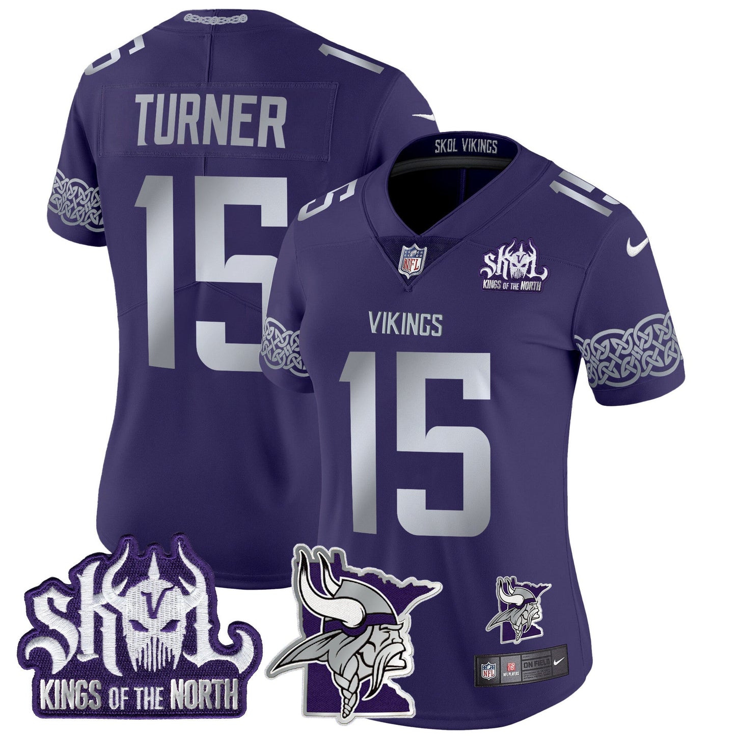 Women's Minnesota Vikings 2024 Winter Warrior Skol Patch Vapor Limited Jersey V2 - All Stitched