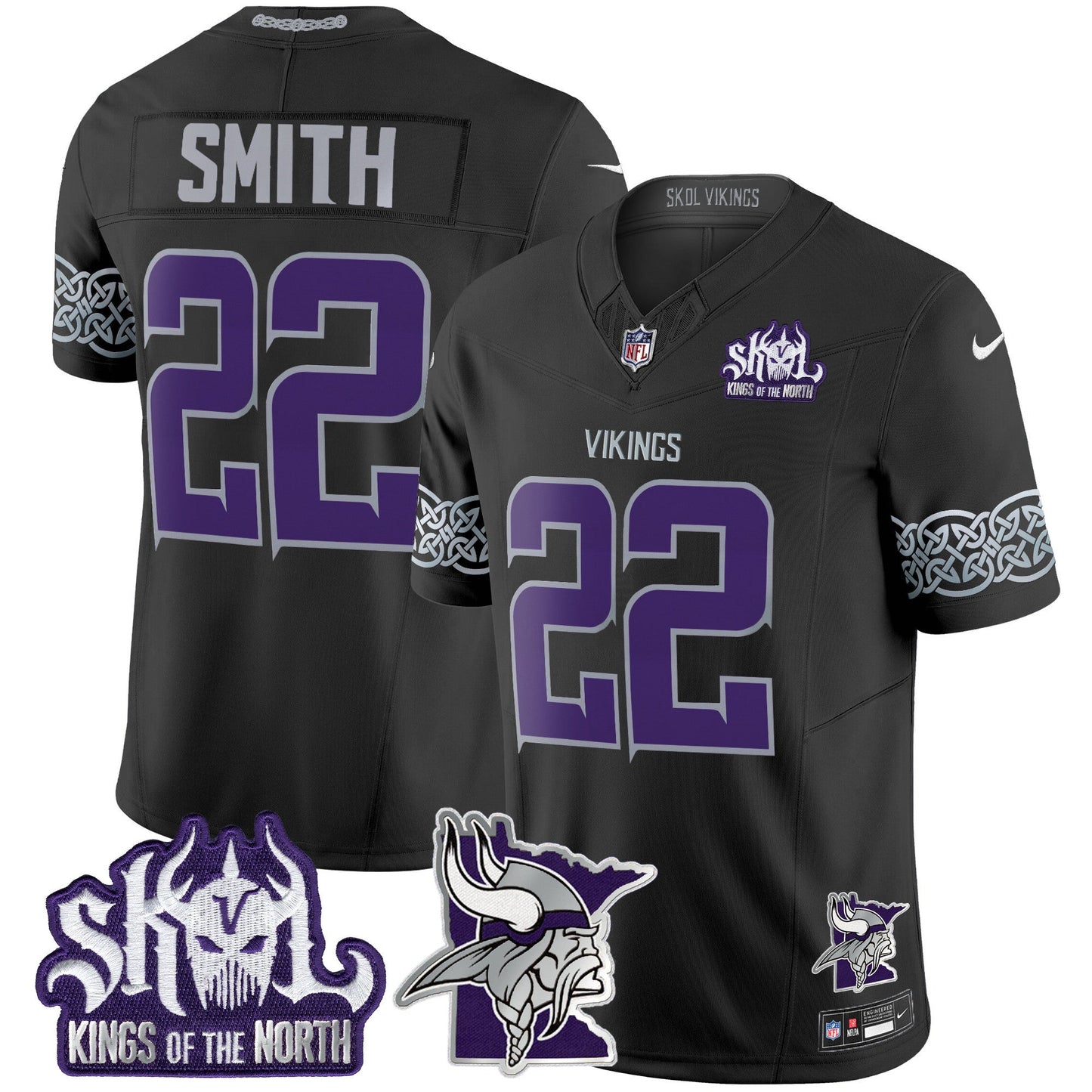 Minnesota Vikings 2024 Winter Warrior Skol Patch Vapor Limited Jersey V2 - All Stitched