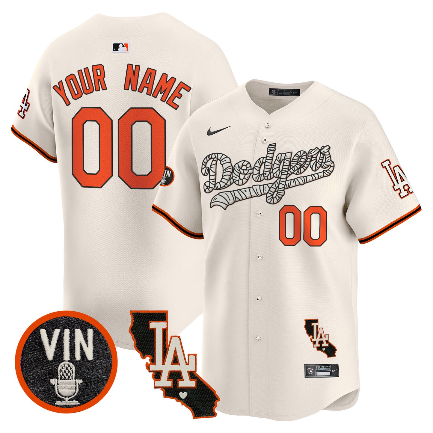 Dodgers Halloween Vapor Premier Limited Custom Jersey - All Stitched