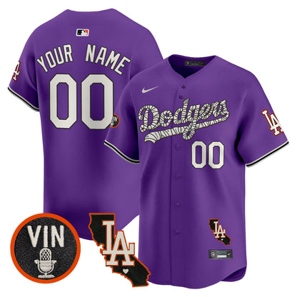 Dodgers Halloween Vapor Premier Limited Custom Jersey - All Stitched