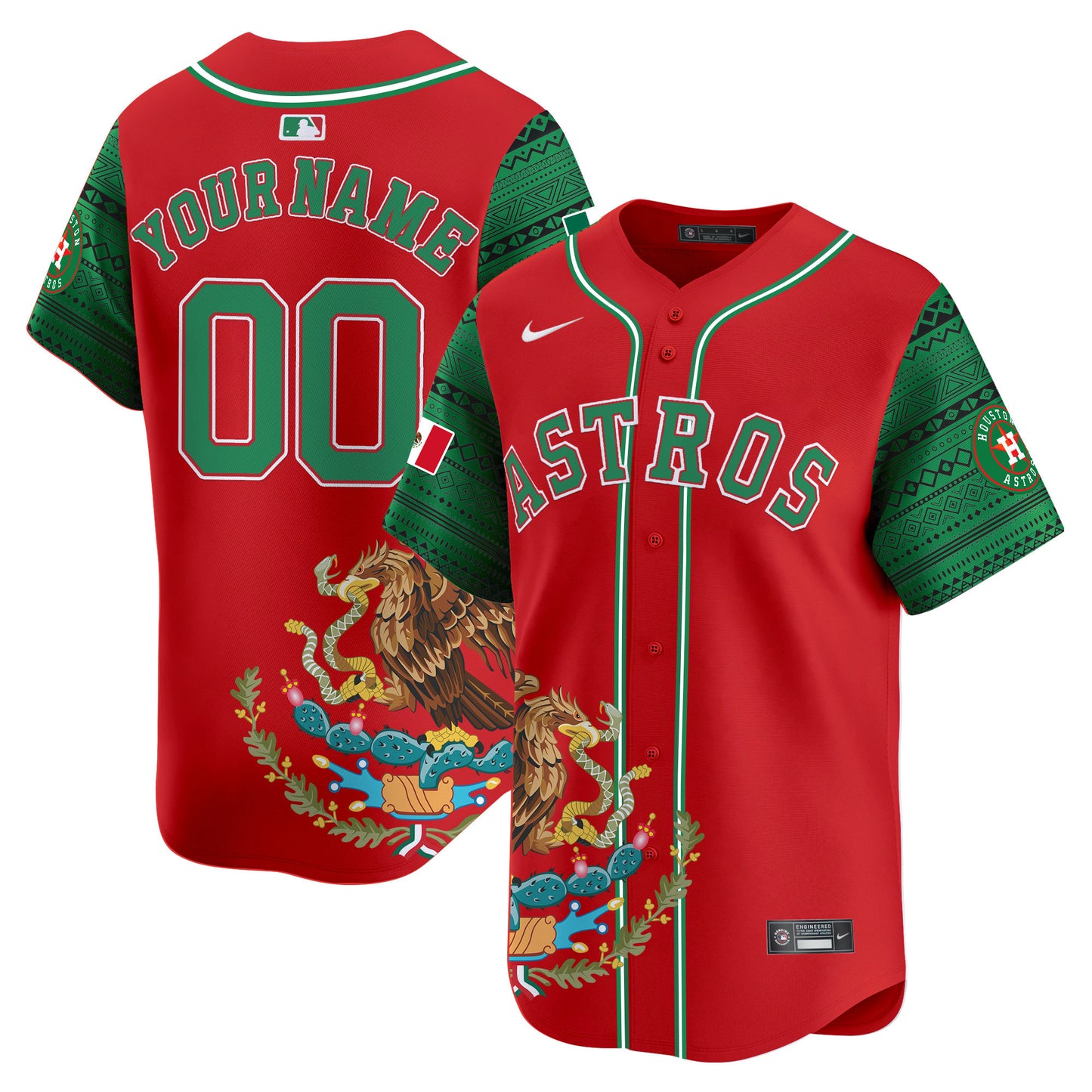 Astros Aztec Mexico Vapor Premier Limited Custom Jersey - Printed