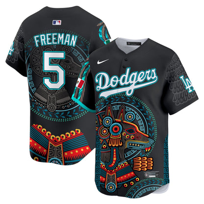 Dodgers Mexico Xoloitzcuintle Aztec Vapor Premier Limited Jersey - Printed