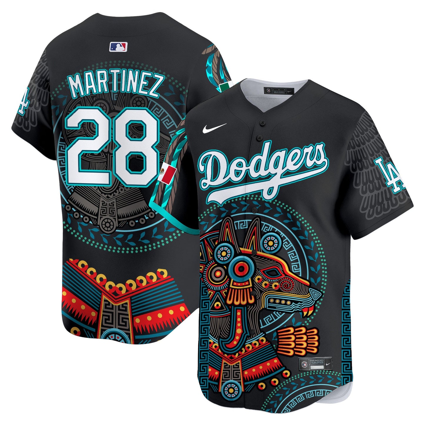 Dodgers Mexico Xoloitzcuintle Aztec Vapor Premier Limited Jersey - Printed