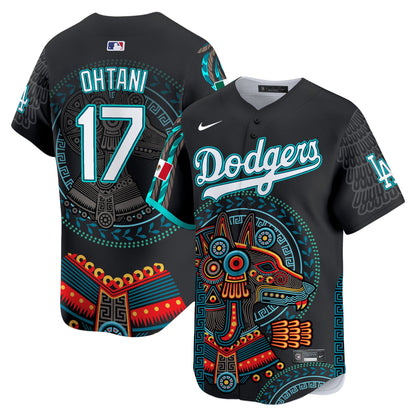 Dodgers Mexico Xoloitzcuintle Aztec Vapor Premier Limited Jersey - Printed