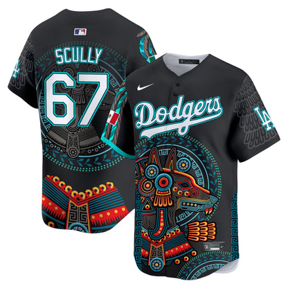 Dodgers Mexico Xoloitzcuintle Aztec Vapor Premier Limited Jersey - Printed