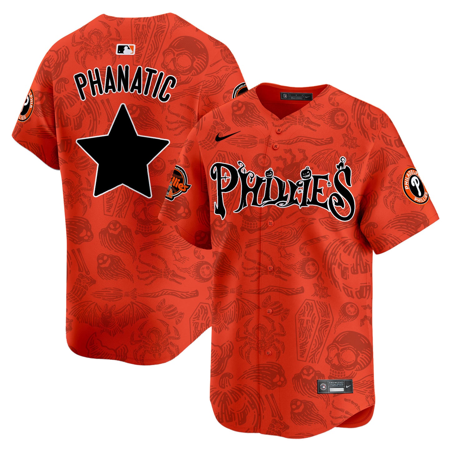 Phillies Halloween Vapor Premier Limited Jersey - Printed